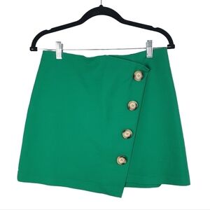DO+BE Asymmetrical Y2K Mini Skirt Green‎ Women's Size L Preppy Trendy Silhouette